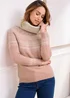 Cotton Traders Rose Pink Fair Isle Relaxed Roll Neck Jumper - Size 24 Image 1