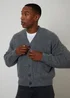 Threadbare Grey Fluffy Knitted Button Up Cardigan - XXL Image 1