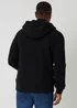 Threadbare Black Cable Knit Microfleece Lined Zip Through Hoodie - Large Image 2