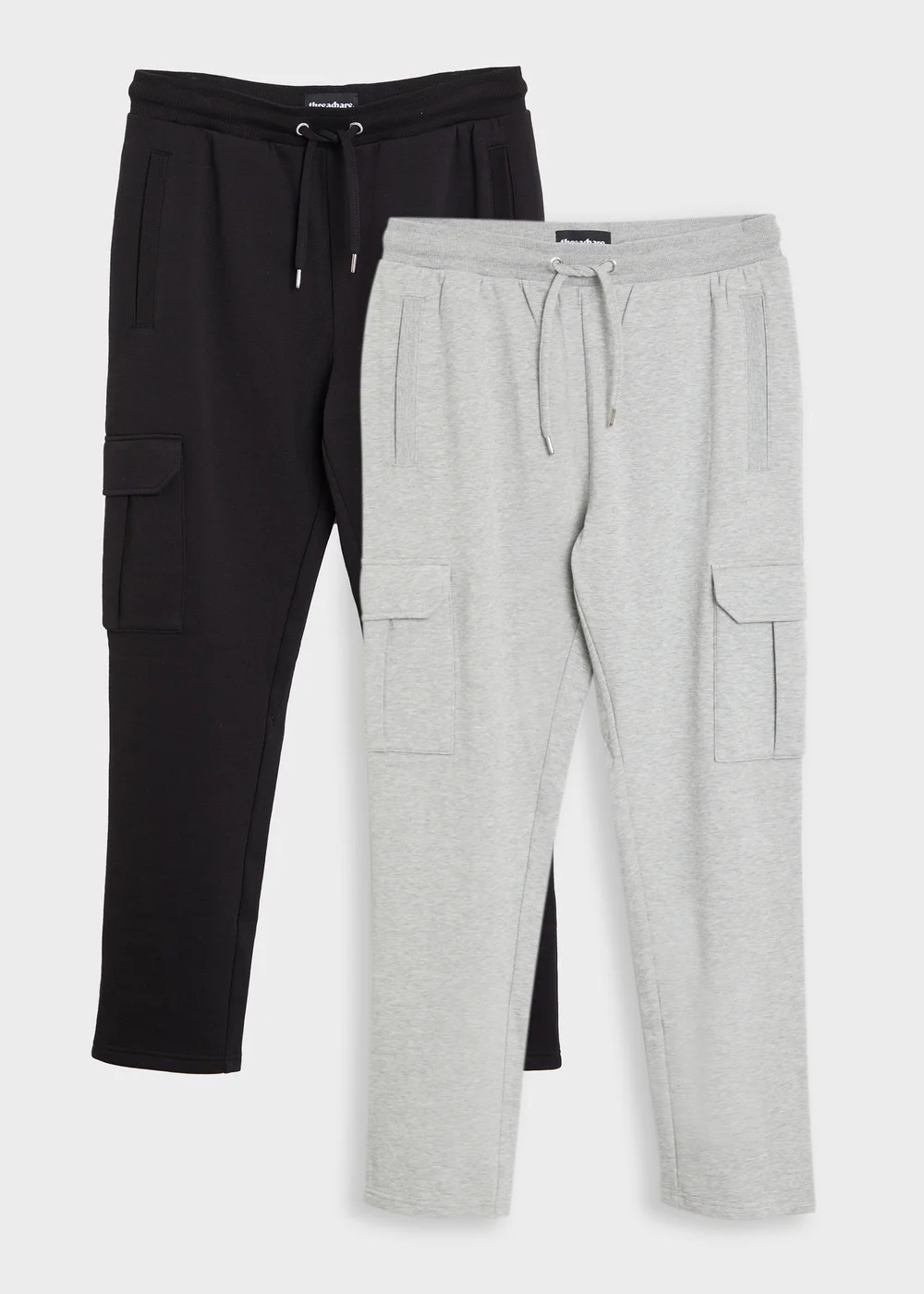 Threadbare Black 2 Pack Cargo Joggers - M Image 1