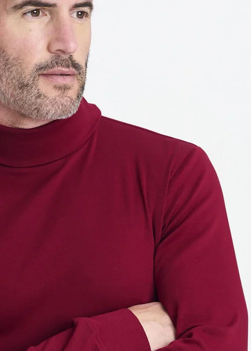 Cotton Traders Crimson Long Sleeve Roll Neck Top - Small Image 3