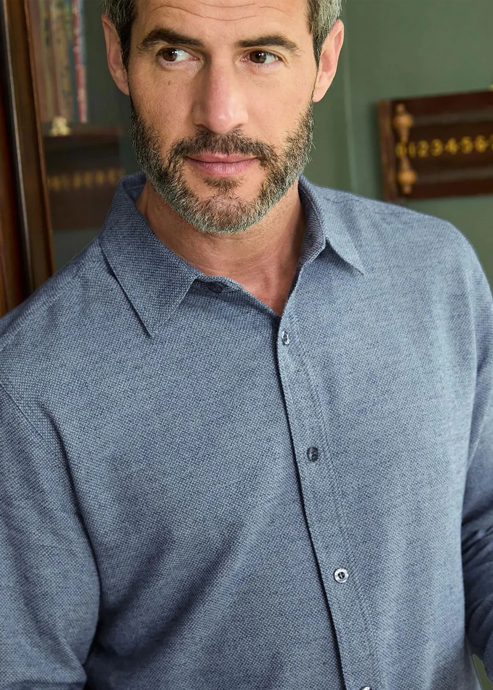 Cotton Traders Pale Blue Winter Warm Cotton Shirt - 3XL Image 2