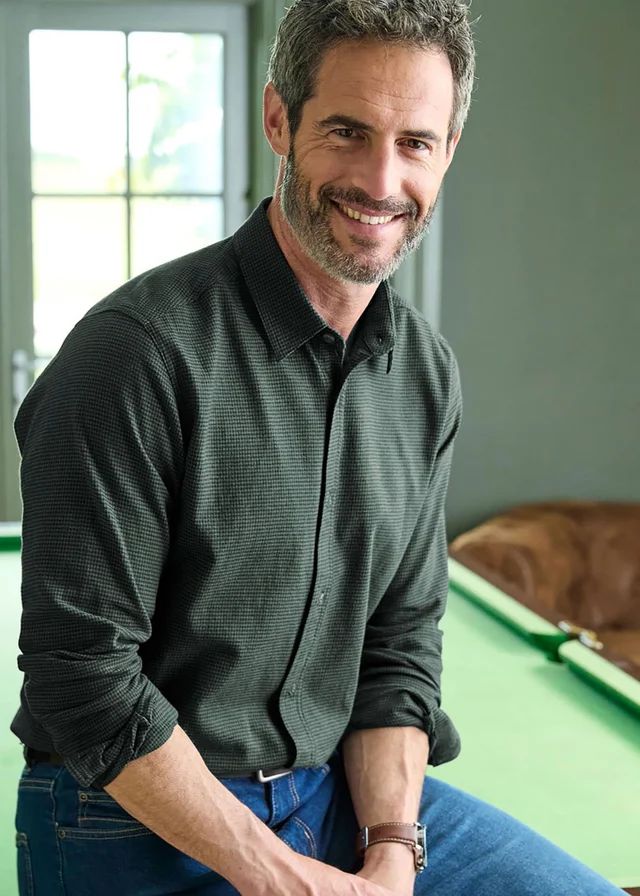 Cotton Traders Dark Green Winter Warm Cotton Shirt