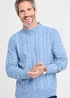 Cotton Traders Light Blue Cable Knit Turtleneck - Large Image 1