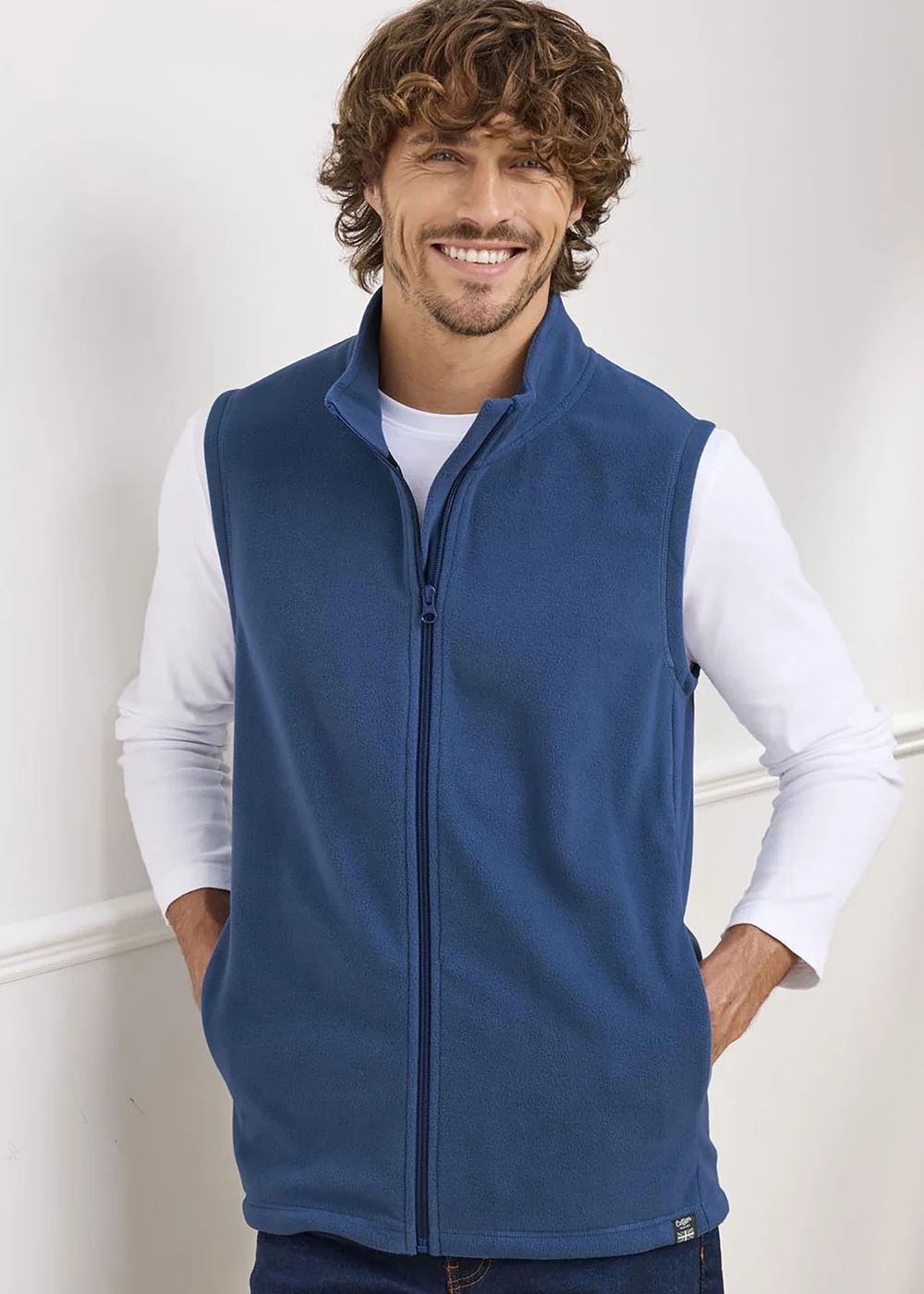 Cotton Traders Pale Blue Recycled Microfleece Gilet - 4XL Image 1