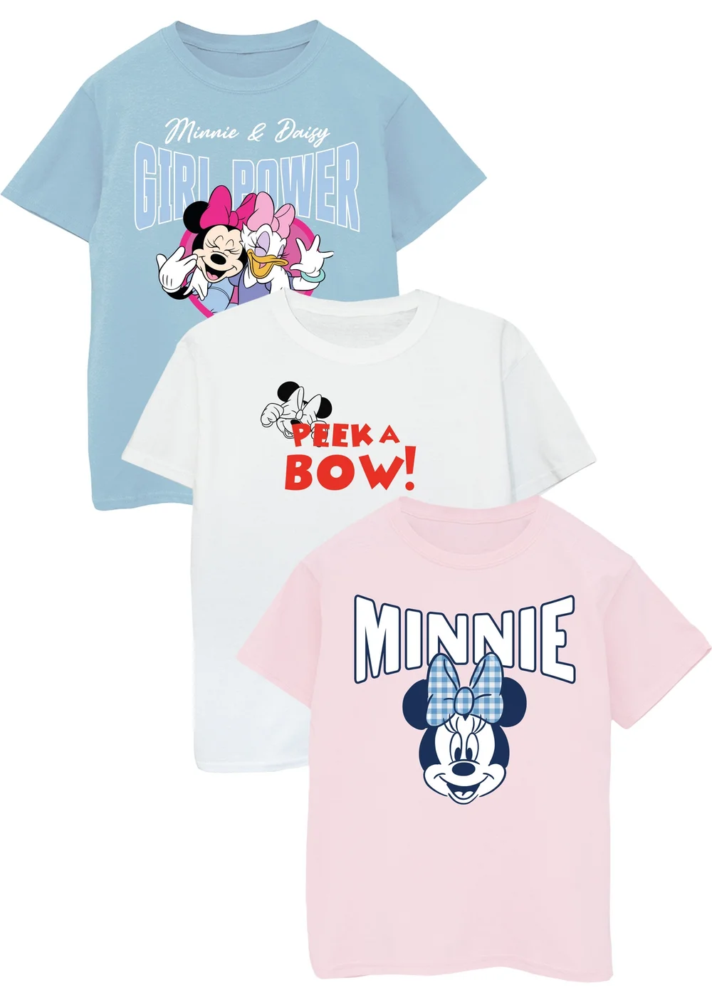 Disney Minnie Mouse Girls T-Shirts 3 Pack (3-13 Years) - Age 5-6 Years Image 1