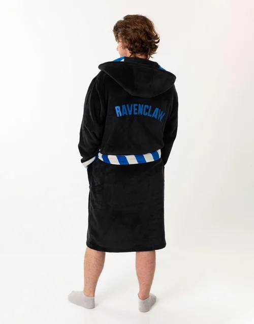 Vanilla Underground Harry Potter Ravenclaw Adults Black Hooded Bathrobe - Medium Image 2
