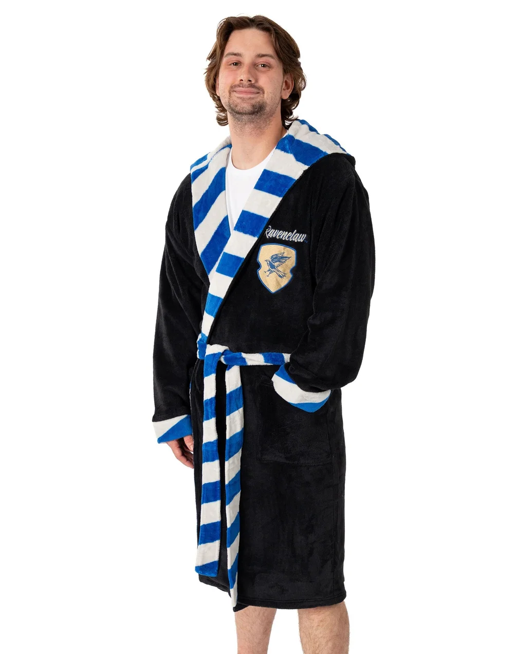 Vanilla Underground Harry Potter Ravenclaw Adults Black Hooded Bathrobe - Medium Image 1