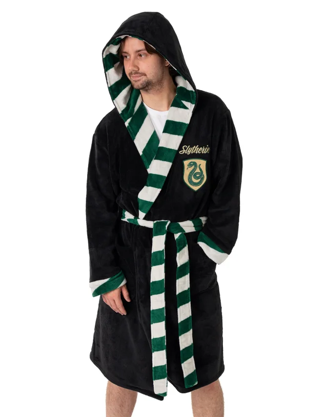 Vanilla Underground Harry Potter Slytherin Adults Black Hooded Bathrobe