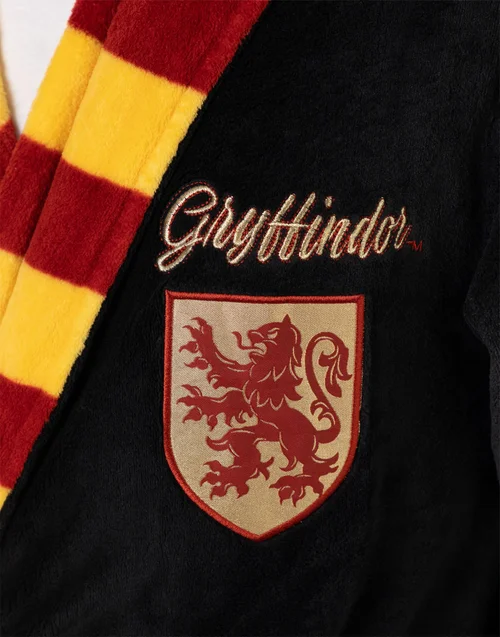 Vanilla Underground Harry Potter Gryffindor Adults Black Hooded Bathrobe - Large Image 4