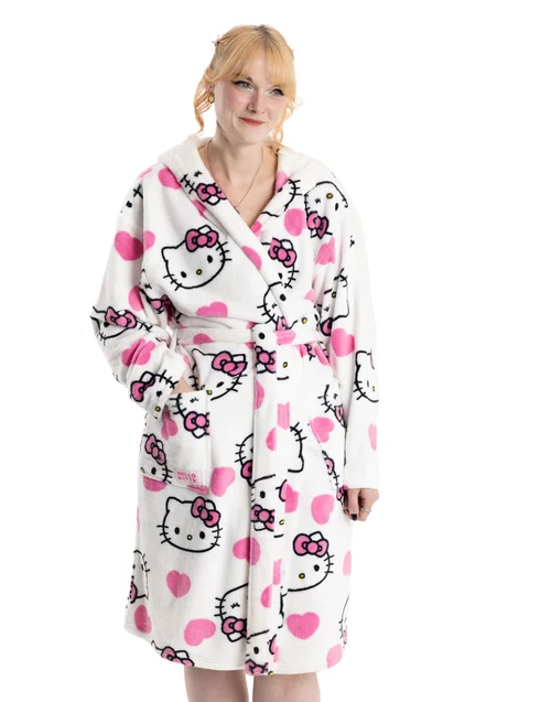 Vanilla Underground Hello Kitty Character Multicoloured Hooded Bathrobe - Small Image 3