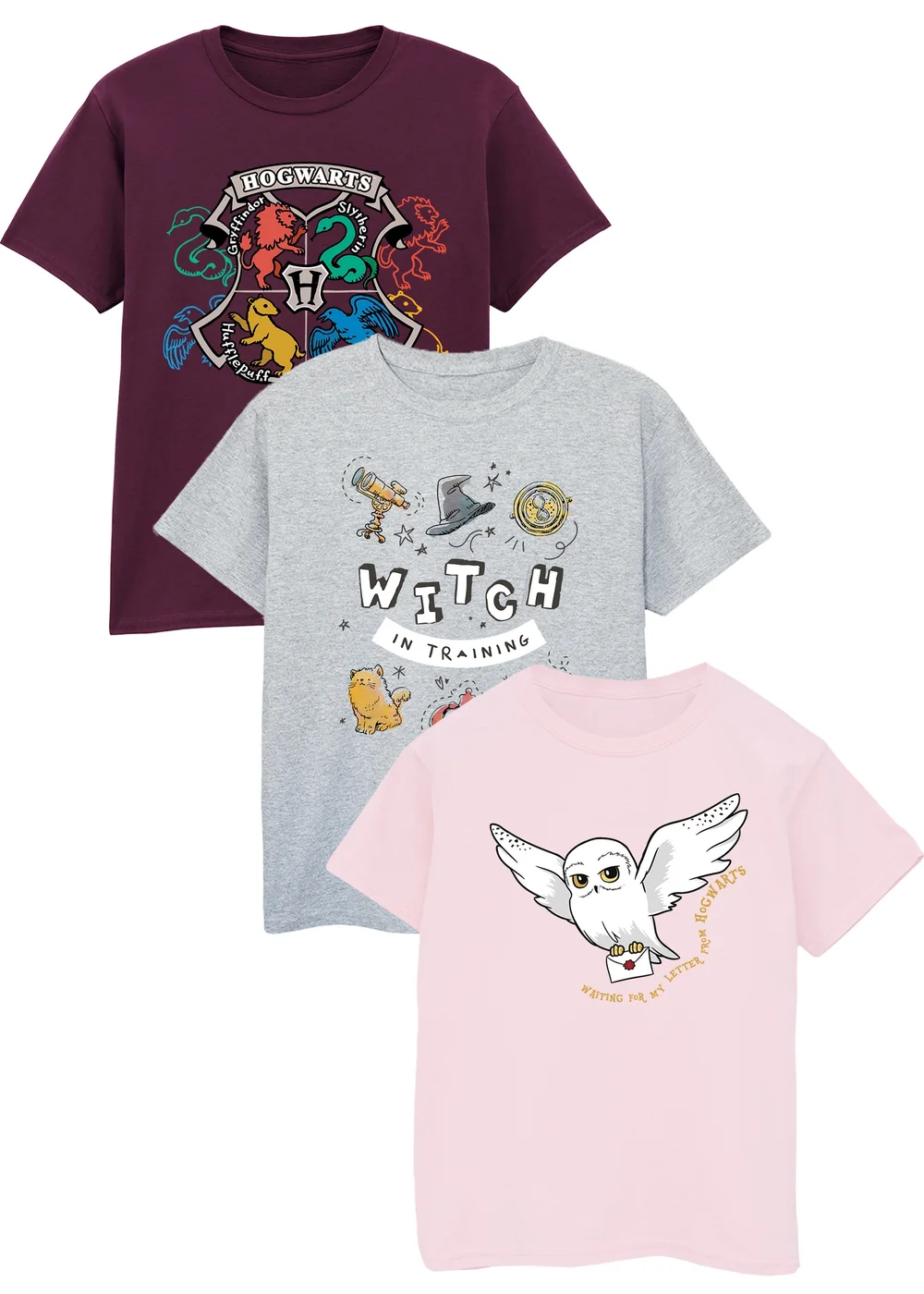 Harry Potter Girls T-Shirts 3 Pack (3-13 Years) - Age 12-13 Years Image 1