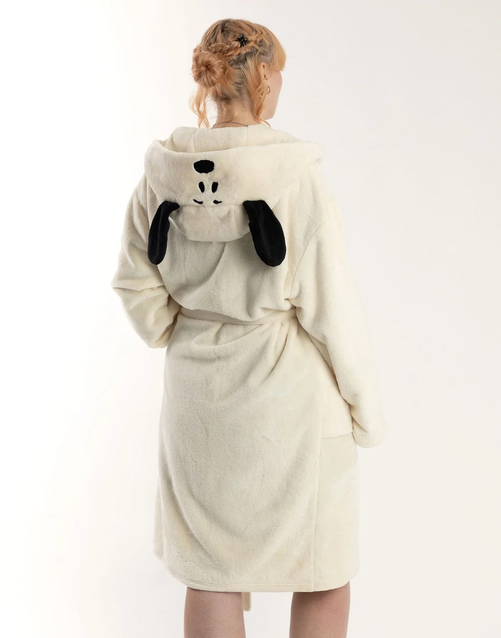 Vanilla Underground Peanuts Snoopy Adults White Hooded Bathrobe - Extra Large Image 2