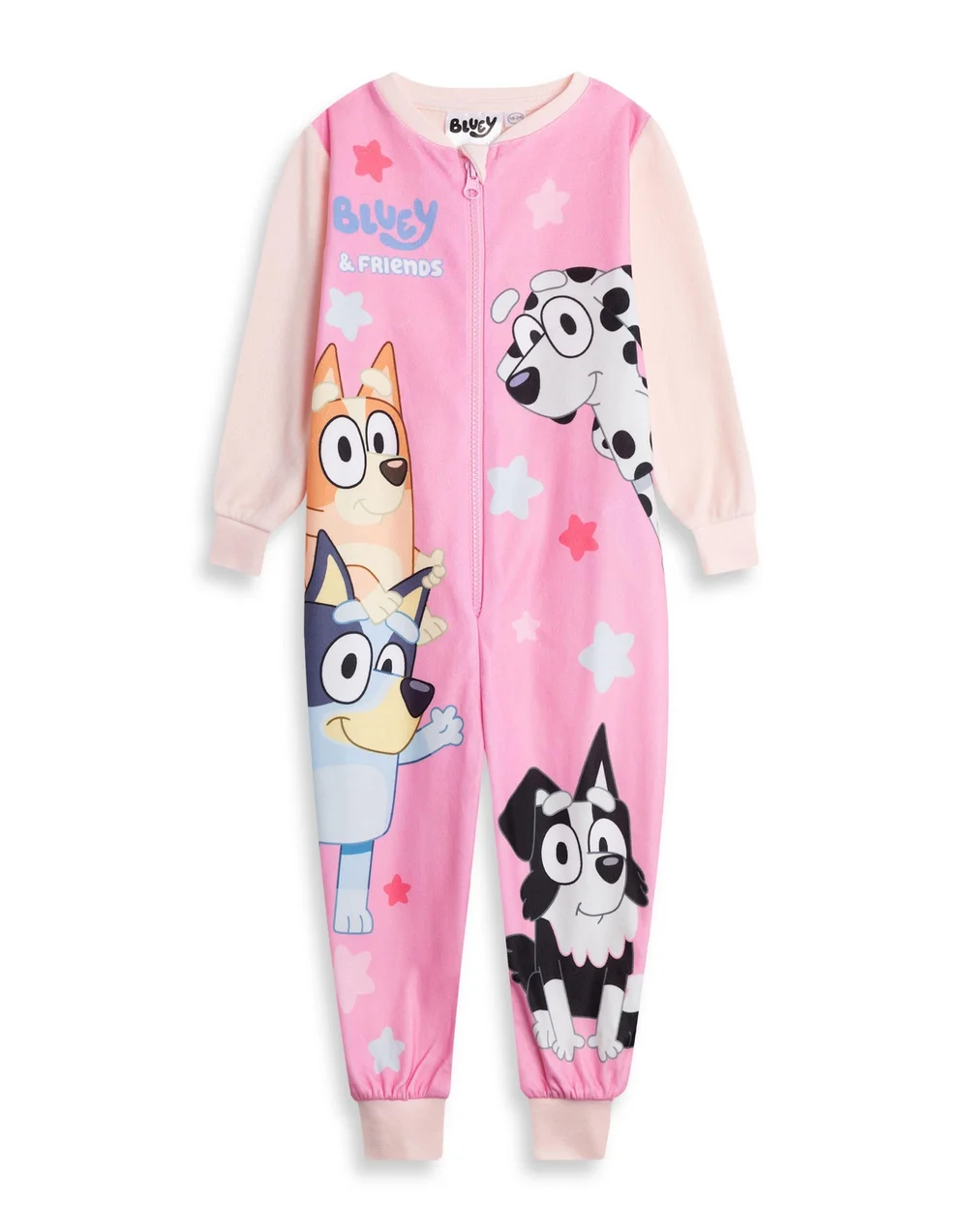 Vanilla Underground Bluey Bingo Chloe Mackenzie Girls Pink Onesie (18mnths-7yrs) - Age 6-7 Years Image 1