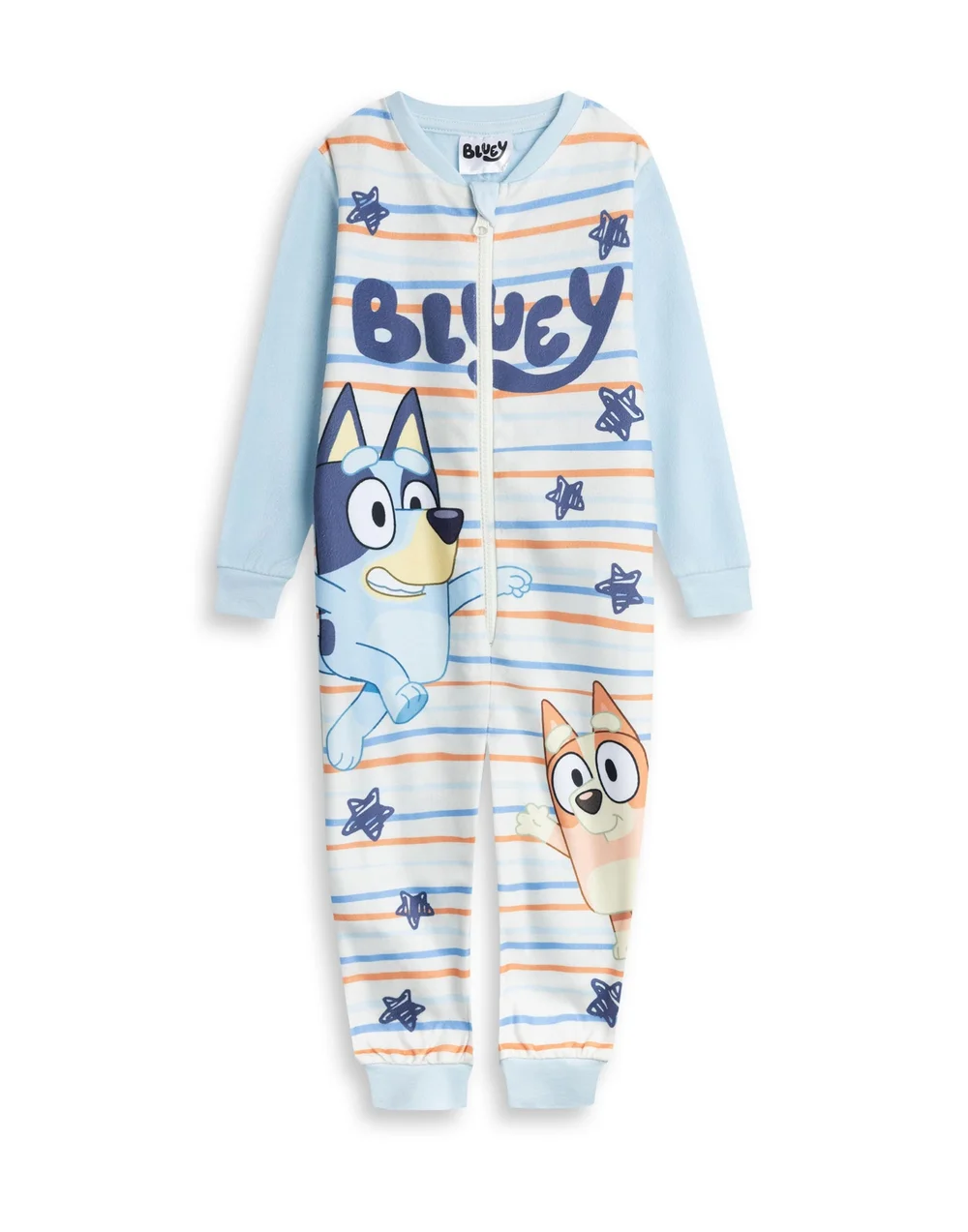 Vanilla Underground Bluey & Bingo Kids Blue Stripe Onesie (18mnths-7yrs) - Age 4-5 Years Image 1