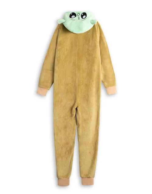 Vanilla Underground Star Wars Grogu Kids Green/Tan Onesie (3-14yrs) - Age 13-14 Years Image 2