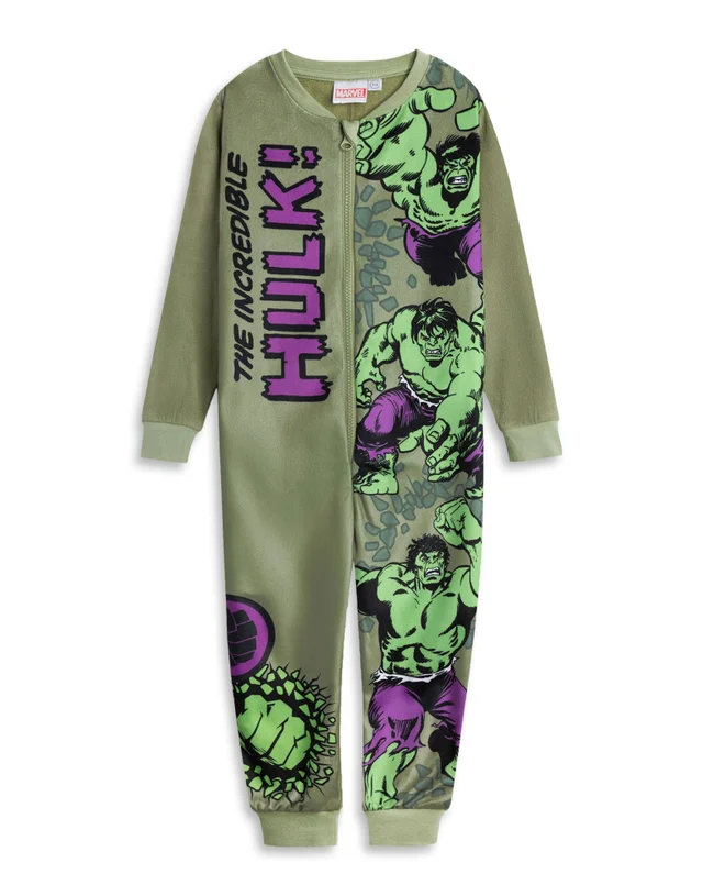 Vanilla Underground Marvel The Incredible Hulk Kids Green Onesie (3-14yrs)