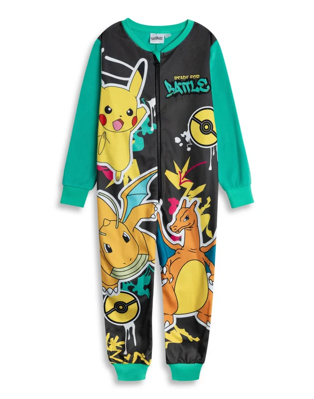 Vanilla Underground Pokemon Pikachu Charizard Dragonite Kids Turquoise Onesie (4-14yrs)