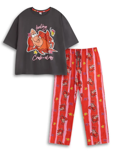 Vanilla Underground Disney The Little Mermaid & Sebastian Multicoloured Pyjama Set - XXL Image 1