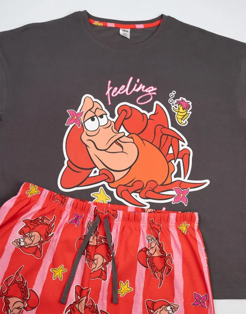 Vanilla Underground Disney The Little Mermaid & Sebastian Multicoloured Pyjama Set - XXL Image 4