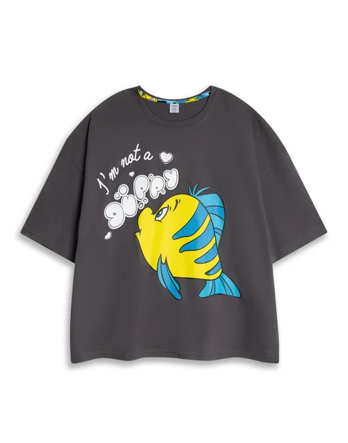 Vanilla Underground Disney The Little Mermaid & Flounder Grey Pyjama Set - Extra small Image 3