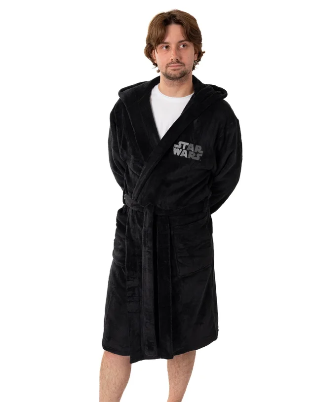 Vanilla Underground Star Wars Darth Vader Adults Black Hooded Bathrobe