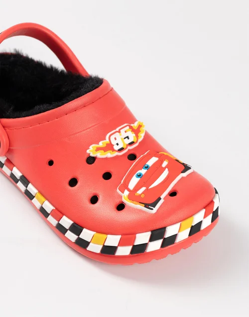 Vanilla Underground Disney Cars Lightning McQueen Fur Lined Kids Red Clogs (Younger 8-Older 2) - Size 9 Infants Footwear Image 3