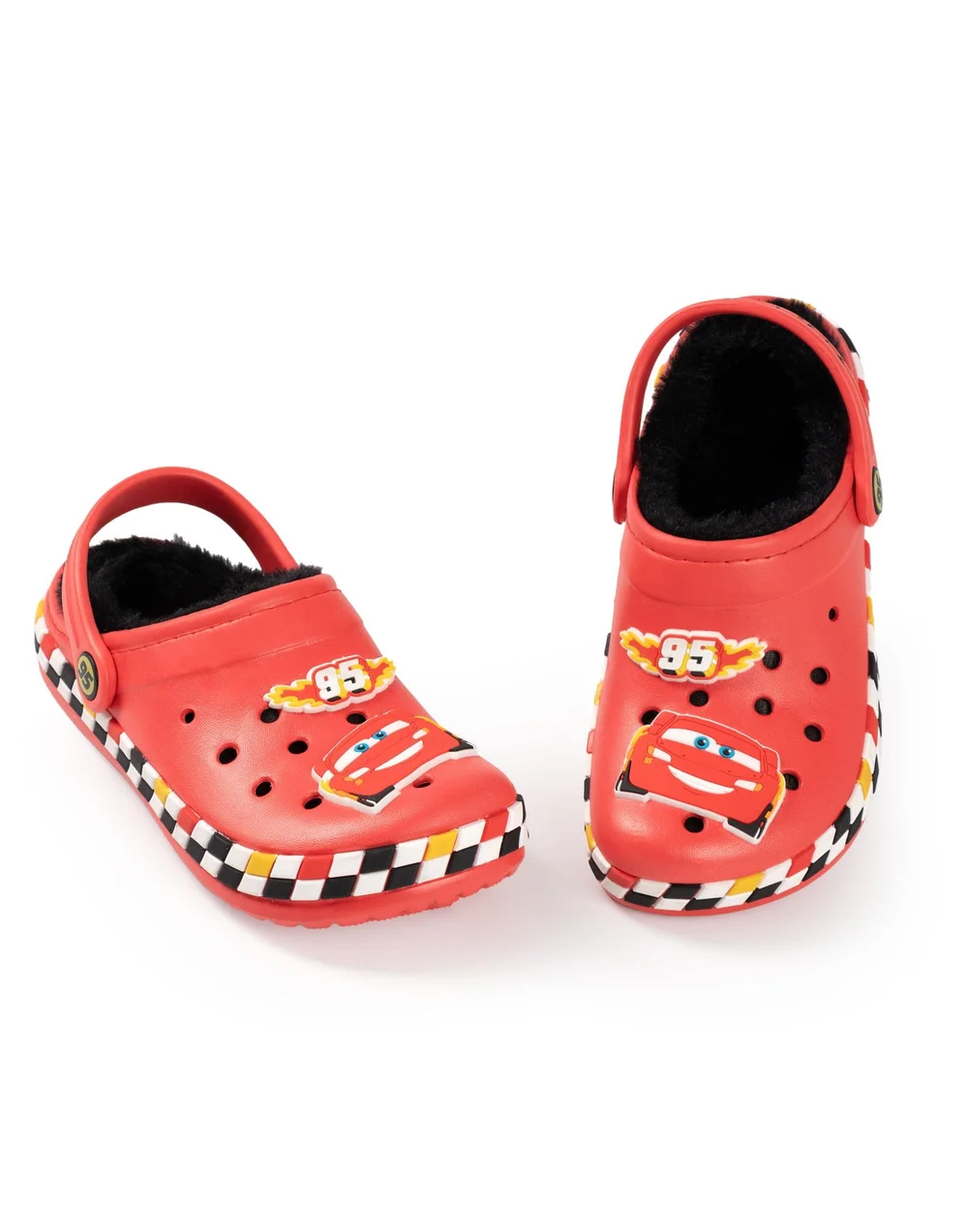 Vanilla Underground Disney Cars Lightning McQueen Fur Lined Kids Red Clogs (Younger 8-Older 2) - Size 9 Infants Footwear Image 1