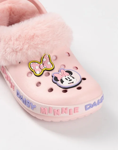 Vanilla Underground Disney Minnie Mouse and Daisy Fur Lined Girls Pink Clogs (Younger 6-Older 12) - Size 8 Infants Footwear Image 3