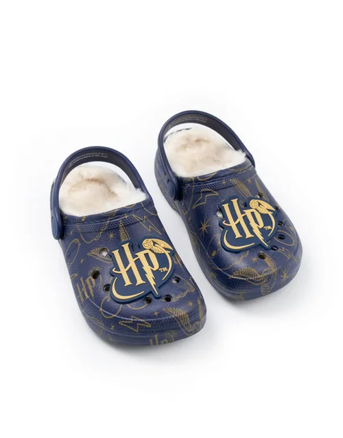 Vanilla Underground Harry Potter Kids Fur Lined Navy Clogs (Older 12-5) - Size 5 Infants Footwear Image 1