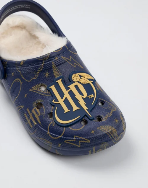 Vanilla Underground Harry Potter Kids Fur Lined Navy Clogs (Older 12-5) - Size 5 Infants Footwear Image 4