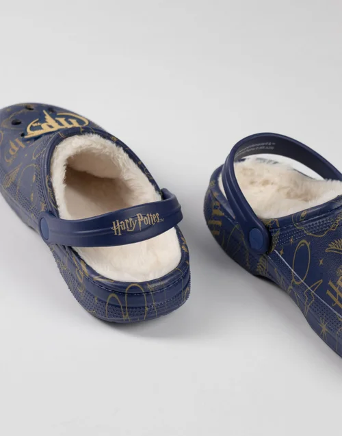 Vanilla Underground Harry Potter Logo Fur Lined Adults Navy Clogs - Size 5 Image 4