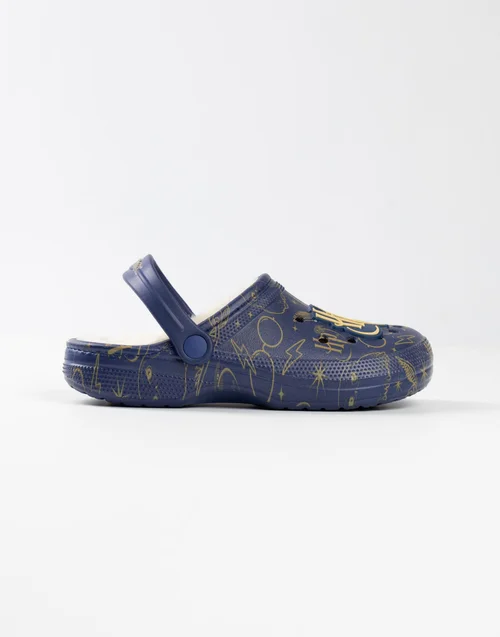 Vanilla Underground Harry Potter Logo Fur Lined Adults Navy Clogs - Size 5 Image 3