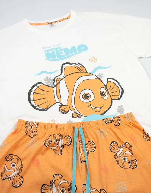 Vanilla Underground Disney Finding Nemo Adults White Short Sleeve Long Leg Pyjama Set - Small Image 4