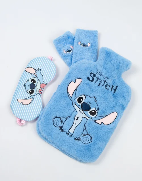 Vanilla Underground Disney Stitch Adults Blue Hot Water Bottle Gift Set - One Size Image 3