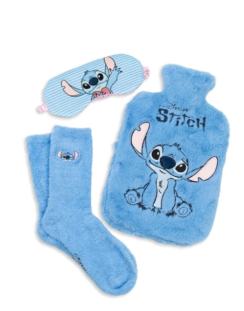 Vanilla Underground Disney Stitch Adults Blue Hot Water Bottle Gift Set - One Size Image 1