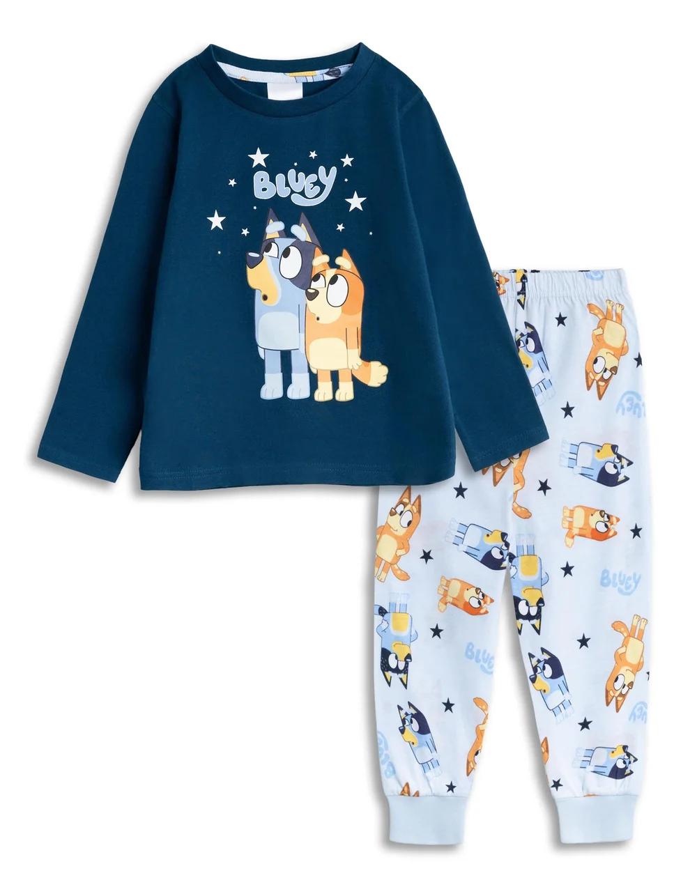 Vanilla Underground Bluey Kids Navy 'Family' Long Pyjama Set (18mnths-7yrs) - Age 3-4 Years Image 1