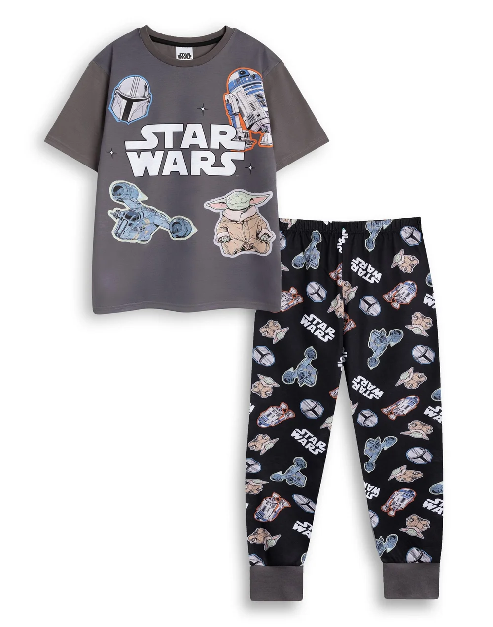 Vanilla Underground Star Wars Character Kids Grey Pyjama Set (5-14yrs) - Age 9-10 Years Image 1