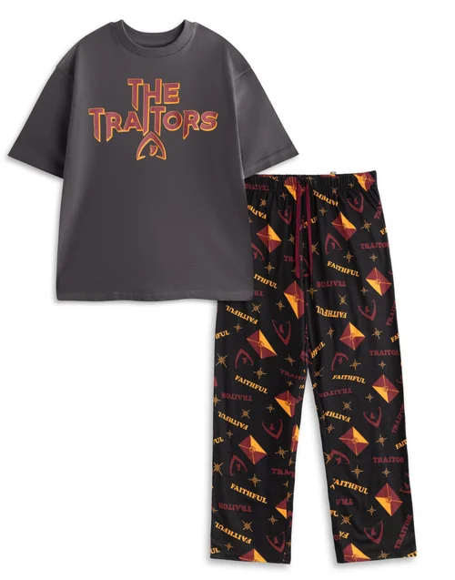 The Traitors Logo Black Shortie Pyjama Set - XXL Image 1