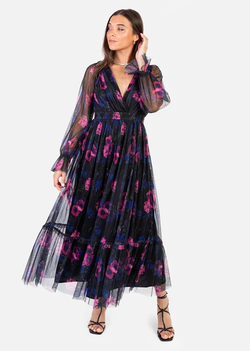 Anaya With Love Floral Faux Wrap Long Sleeve Midaxi Dress - 10 Image 1