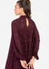 Anaya With Love Maroon Burnout Long Sleeve Trapeze Midaxi Dress - 6 Image 4