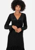 Lovedrobe Black Flocked Polka Dot Midaxi Dress - 22 Image 3