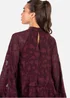 Anaya With Love Maroon Burnout Flared Long Sleeve Mini Dress - 14 Image 4