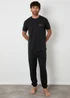 Threadbare Black 2-Pack Short Sleeve Jersey Pyjama Sets - Extra Large Image 2