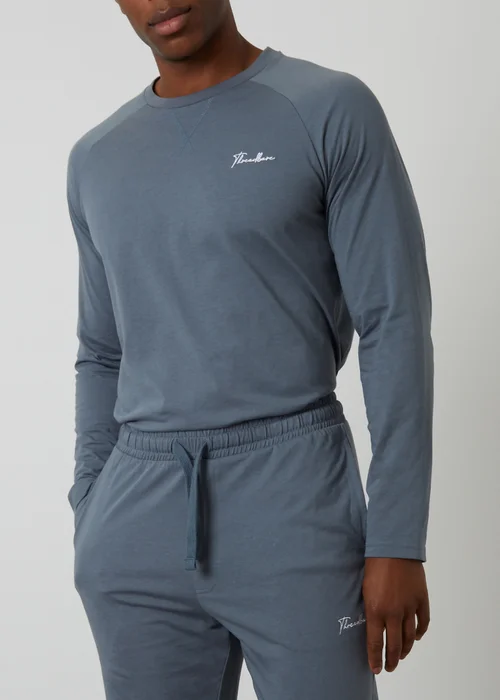 Threadbare Grey Sweatshirt & Jogger Lounge Set - Small Image 4
