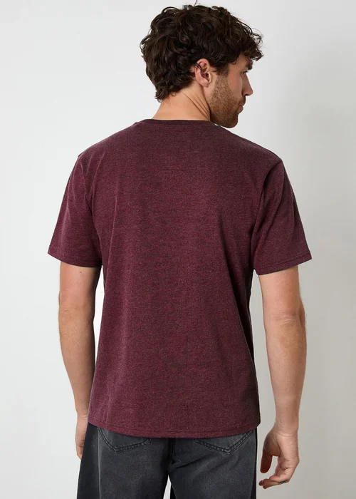 Threadbare Burgundy Short Sleeve Marl T-Shirt - Extra Large Image 2