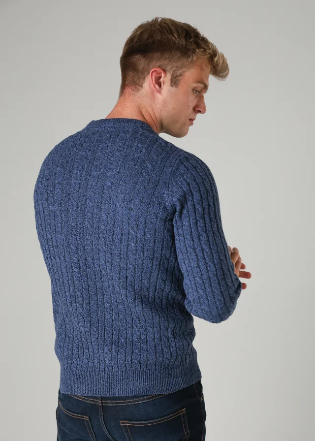 Tokyo Laundry Blue Crew Neck Cotton Blend Jumper