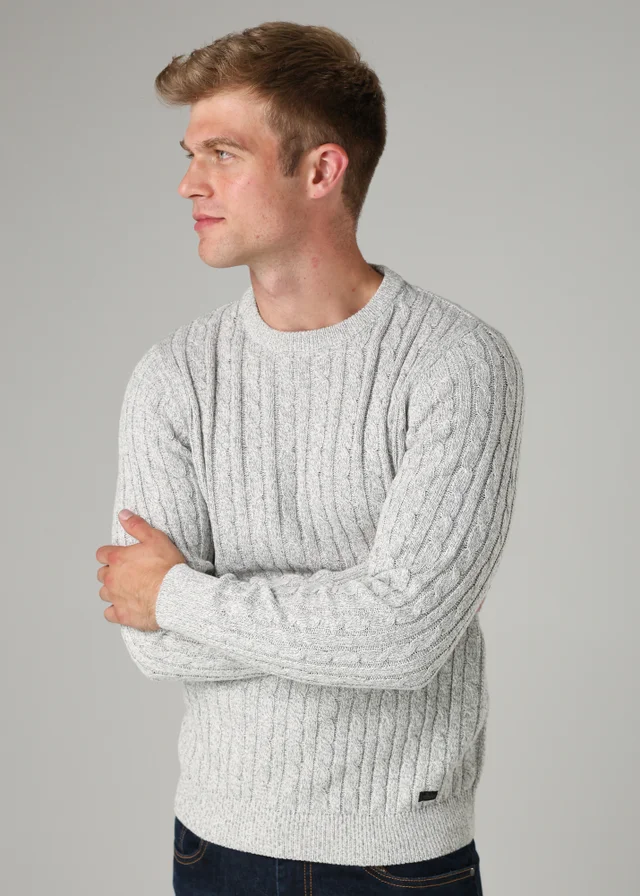 Tokyo Laundry Grey Crew Neck Cotton Blend Jumper