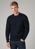 Tokyo Laundry Navy Crew Neck Wool Blend Jumper - Large Image 1