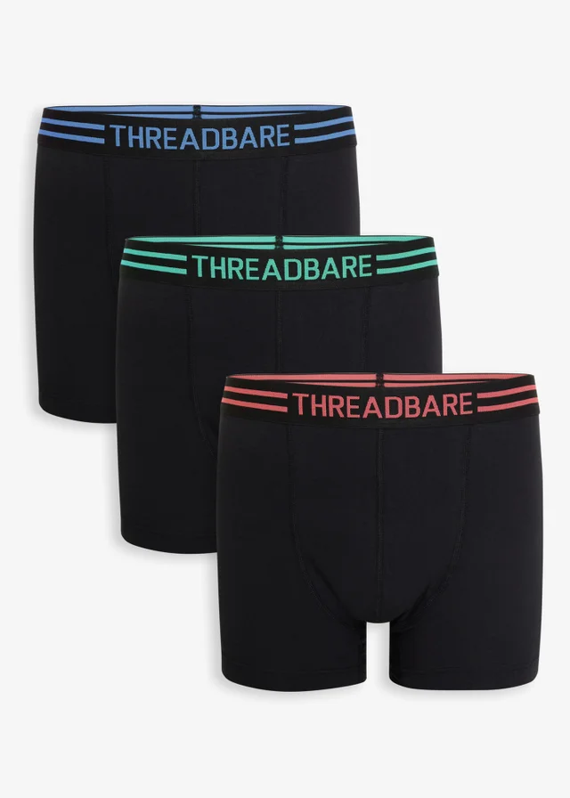 Threadbare 3-Pack Hipster Fit Boxer Shorts
